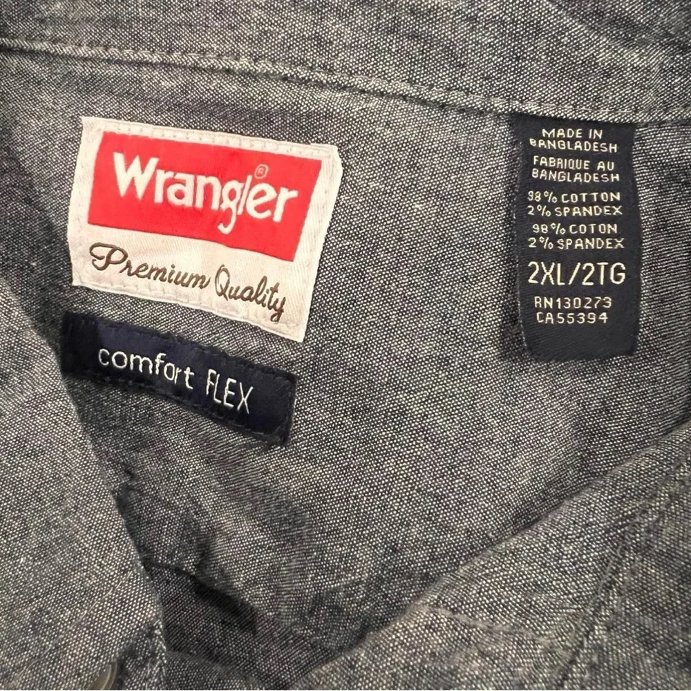 Wrangler Dark Gray‎ Casual Button-Down Shirt Size 2X